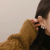 수리39링 트리플 진주 볼드귀걸이 진주이어링 데일리 귀걸이
