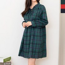넥라인 앞프릴 여성의류 프릴원피스 여자 겨울원피스 체크원피스 체크 가을패션 여자원피스 미니원피스 원피스 캐주얼 가을원피스