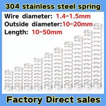 스프링 스테인레스 스틸 압축 외경 와이어 직경 1.4-1.5mm 10-20mm 길이 10-50mm 로트당 10 개, [02] 1.5mm(10pcs), [02] 12mm, [02] 30mm