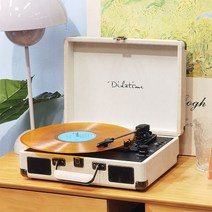 LP 텐테이블 오디오테크니카 턴테이블 플레이어, 우유 흰색/검정 블루투스 U디스크 색상상자