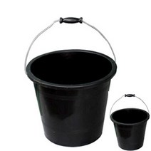 15리터 손잡이 물양동이 PVC 플라스틱 양동이 바스켓 빠케스, 검정
