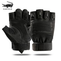 CARTELO 반 손가락 전술 장갑 ST26 블랙, M, ST36 블랙 [하프 핑거]
