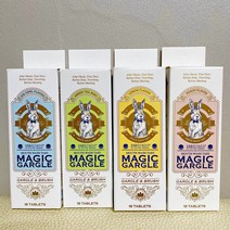 매직가글 고체 휴대용 여행용 일회용 씹는 가글 치약 휴대용 4가지향 구취 입냄세 제거, 매직가글_그린티민트(18개입)