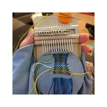 미니 Darning 베틀 기계 DIY 의류 재봉틀 섬유 도구 재미있는 수선 스티칭 청바지 옷 만들기456199 L4, 09 Purple 28 Pins456199 L4