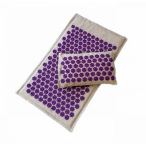 74*44cm 자연 리넨 코코넛 팜 마사지 요가 매트 가방 로터스 스파이크 지압 쿠션 Accupuncture 패드, 2pcs purple set
