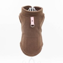 강아지 옷 나시 원피스 패딩 가을 티셔츠 겨울 조끼 후리스 신발 작은 개를위한 빈 개 부드러운 양털 솔리드 캔디 컬러 개 하네스 가죽 끈 d-링 퍼그 요크 코트, s, 커피