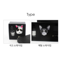 (무료배송)(1+1)프리미엄 불독 캐릭터 송풍구 석고 메탈 무광 차량용 자동차 방향제 디퓨저 블랙머스크향, 디자인1. (메탈+메탈)