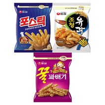 농심 대용량 지퍼 과자 포스틱 270g + 조청유과 300g + 꿀꽈배기 285g 1세트 단품, 2세트