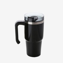 티크박스 대용량 손잡이 텀블러 빨때+, 블랙, 600ml