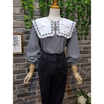 퐁당 / (무료배송)꽃자수 세라 빅카라 블라우스