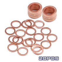세척기 부품 20/50PCS M5-M24 솔리드 구리 와셔 플랫 링 가스켓 섬프 플매트 카펫 러그 오일 씰 피팅 10x14x1MM 패스너 하드웨어 액세서리, [09] 10X14X1.5mm, [02] 50PCS
