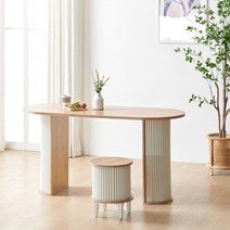 따스한 감성주방 타원형 와이드상판 4인식탁 긴 24평