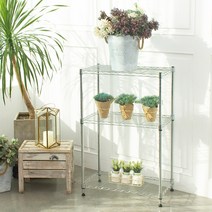 메탈 스탠드선반 600 3단 실버, 단품