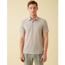 23SS 베이지 단색 반팔카라티셔츠 DMTS3B012I1