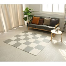 층간소음 놀이방 퍼즐 매트 10pcs 30x30x1.2cm 거실 아기 유아 바닥재 장판 EVA 매트, 브라운