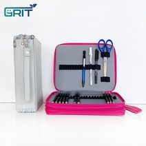 그릿(Grit) 색연필 학용품 파우치 가방 필통 그림, 72색, 핫핑크