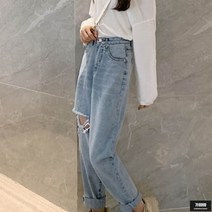 가바바 여성 빅사이즈 청바지 평범한줄 알았지 찢어진 데님바지 G47591