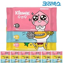 땡큐온 크리넥스 수앤수 카카오 물티슈 휴대용10매 x12개, 단품