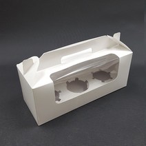 머핀상자 컵케이크 투명창 3구 화이트 케이크상자(10개)