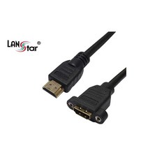 HDMI 판넬형케이블 19P M/F SCREW 나사고정 4K*2K 60Hz-1M 2M 3M, LS-HDMI-SMF-1M