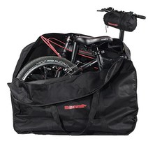 CamGo 50.8cm(20인치) 접이식 자전거 가방 - 내마모성 여행 케이스 야외 운반 자동차 기차 항공 여행용 (아미 그린 50.8cm(20인치)), Black