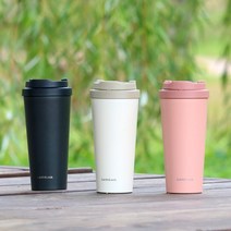 락앤락 원터치 클립 텀블러 550ml 대용량 밀폐 카페 리유저블 Tumblr, 핑크