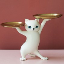 에레디홈 고양이 인테리어 소품 차키 트레이 보관함, 화이트