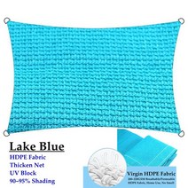 캐노피천막 카페천막 행사용 가제보 9 색 통기성 안티 UV HDPE 태양 그늘 아크 측면 사각형 태양 커버, [06] Lake Blue, [13] 4mx6m