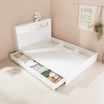 파로마 레아 LED 조명 수납침대 Q 프레임만, 화이트
