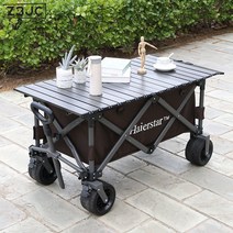 Z3JC 휴대하기 편해요캠핑 접이식 아웃도어 트롤리 캠핑 트레일러, Z3JC 캠프 캐러밴+탱크 휠, 테이블 보드 포함(수납주머니+버클)