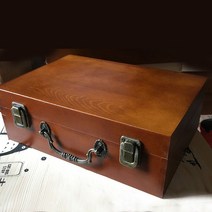 수제 핸드메이드 부모님 영정 사진 보관함 장례 유품 정리 수납 상자, 단일사이즈, 잠금 장치가 없는 대형 코너 가드 핸들