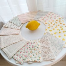 젬마정 티코스터 거즈 4중 홈카페 면 천 컵받침 제로웨이스트..., 선택:체크블루, 단품