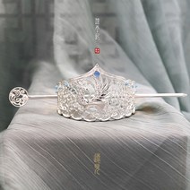 사극 촬영 헤어 장식 비녀 상투관 고풍머리 헤어핀, 은백색