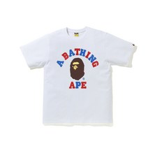 BAPE 조수 브랜드 티셔츠 원숭이 머리 핑크 AAPE NOW 문자 패턴 인쇄 라운드 넥 풀오버 남성과 여성 느슨한 반팔