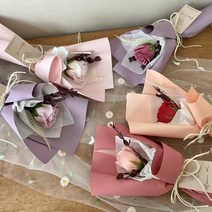유치원 어린이집 졸업식 학예회 연주회 기념 단체 선물 비누 꽃 한송이 꽃다발, 레드