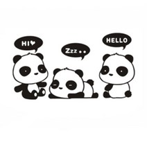 아장아장 팬더 귀여운 자동차 스티커 주유구커버, 1개, 화이트