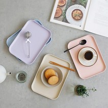 마카롱 파스텔컬러 트레이 (3Size/ 4color) 홈카페 쟁반, 블루