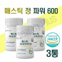 해썹 식약처인증 매스틱검 매스틱정 매스틱 파워 600 매스틱추출물 분말 효능 고함량 매스틱껌 원물 위 매스틱 함유 정제 알약 1일2정 60정, 3 e A