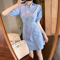 나의 해방일지 김지원 이엘 원피스 서지혜 박지현 별똥별 이성경 스타일 패션 옷 Wstug 증정, 03 L, 01 파란색