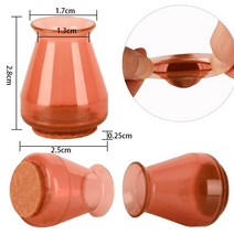 16pcs 3 크기 높은 투명도 실리콘 가구 다리 보호 커버 테이블 피트 패드 바닥 보호기 모양 종류에 적응, 09 XSBrown_01 16pcs