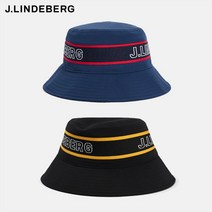 [제이린드버그] [J.LINDBERG] 남성 골프 모자 / 덴버 스트라이프 버킷햇 벙거지, 색상:JL네이비 / 사이즈:One Size