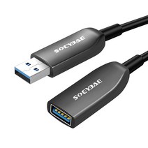 SOEYBAE USB 3.0 연장 케이블 15피트/5m USB 3.0 광섬유 케이블 A-수 - A-암 고속 5Gbps 데이터 전송 연, 03 15M/50FT