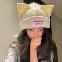 뉴진스 OMG 토끼모자 짧은 토끼귀 비니 니트 핫 아이템