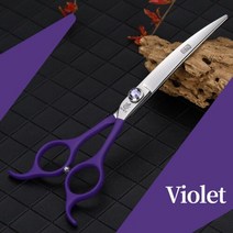 FENICE 6.5 인치 전문 개가 곡선 가위를 정리 다채로운 가위 그 루머 도구 일본 440C 빗과 가방 세트, 제비꽃