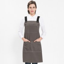 카페 커피숍 바리스타 업소용 서빙 옥스포드 작업 앞치마, 2.다크카키(A-531-1)
