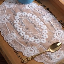 식탁 커버 깔개 예쁜 테이블 매트 레이스 식탁보 러그