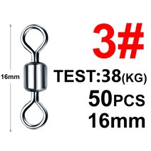 삼각도래 t형 삼각 핀 도레 안전 스냅 솔리드 링이 있는 볼 베어링 회전 고리 잉어 낚시 액세서리 50PCs/, Color 3