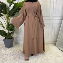 아바야 중동옷 드레스 전통의상 이슬람 패션 두바이 긴 히잡 드레스 벨트 의류 아프리카 여성용 Kaftan Robe Musulmane