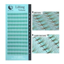 블레스 리프팅래쉬 4d 다크브라운 볼륨속눈썹 러시안볼륨 속눈썹, 1개, j0.07-10mm