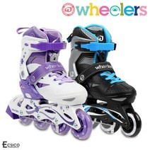 [휠러스] 아동용인라인 주니어4 퍼플/블랙 (사이즈조절), 색상/사이즈:주니어4인라인-퍼플M
